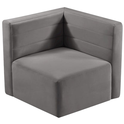 Quincy Grey Velvet Modular Corner Chair