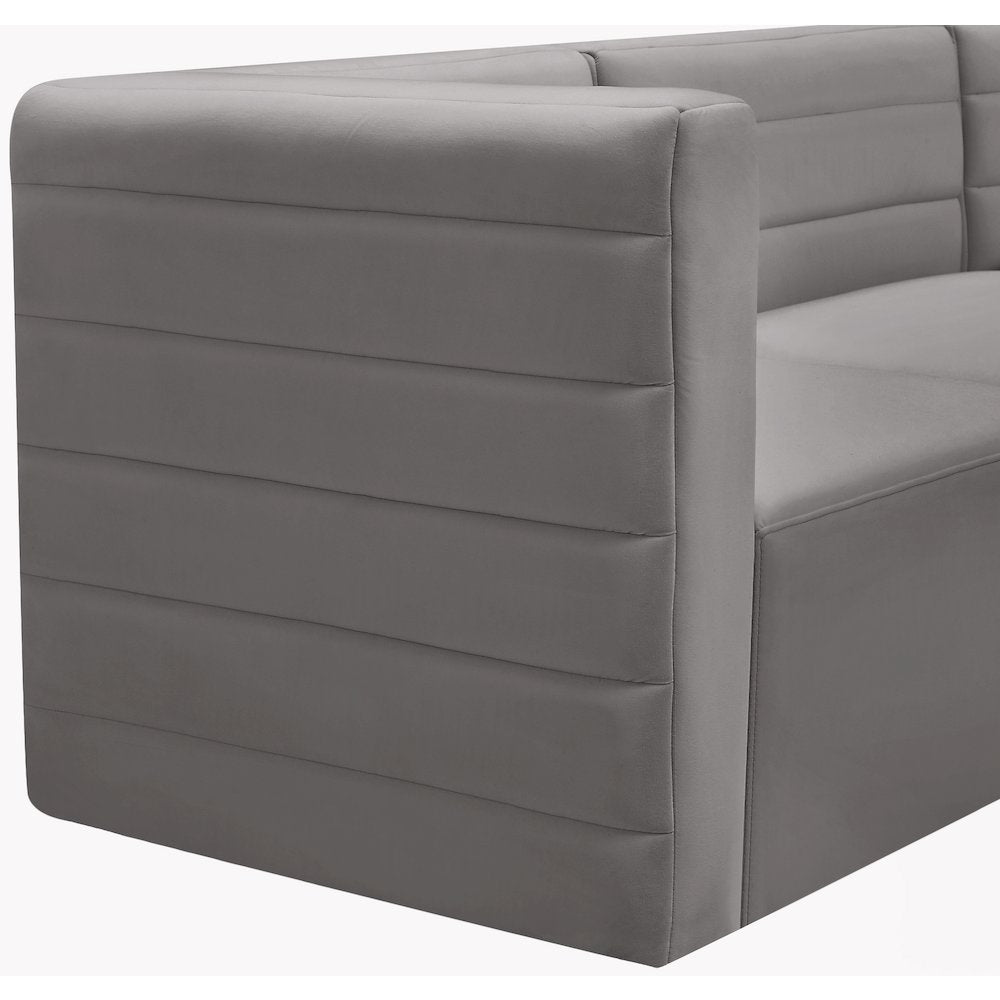 Quincy Grey Velvet Modular Corner Chair