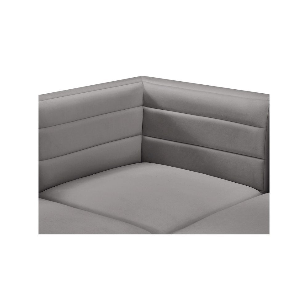 Quincy Grey Velvet Modular Corner Chair