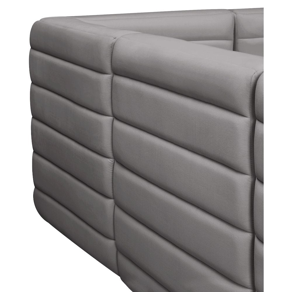 Quincy Grey Velvet Modular Corner Chair