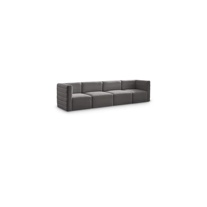 Quincy Grey Velvet Modular Sofa
