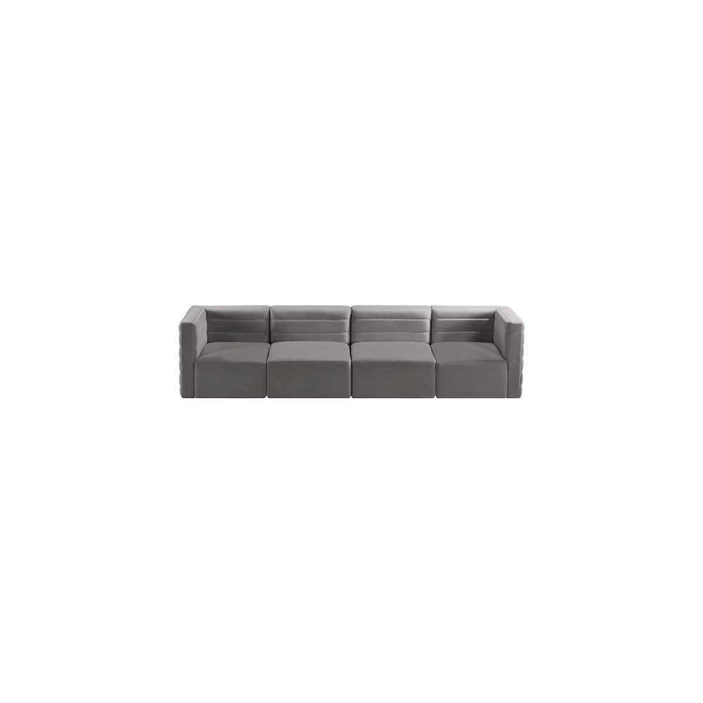 Quincy Grey Velvet Modular Sofa