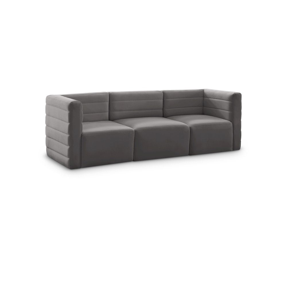 Quincy Grey Velvet Modular Sofa