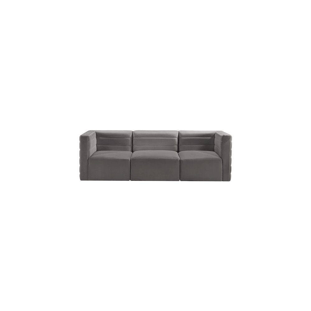 Quincy Grey Velvet Modular Sofa