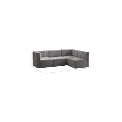 Quincy Grey Velvet Modular Sectional