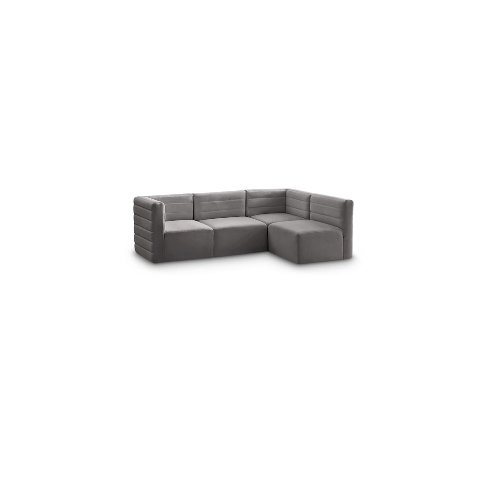 Quincy Grey Velvet Modular Sectional