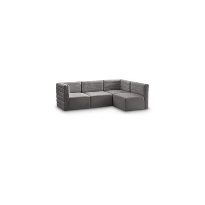 Quincy Grey Velvet Modular Sectional