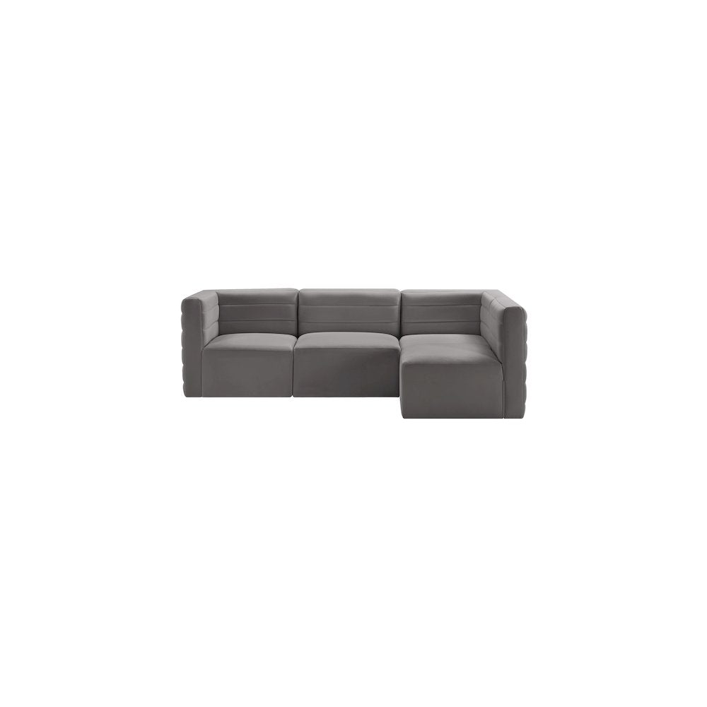 Quincy Grey Velvet Modular Sectional