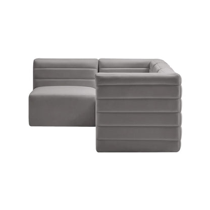 Quincy Grey Velvet Modular Sectional
