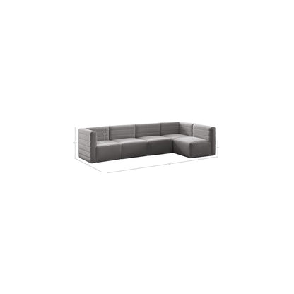 Quincy Grey Velvet Modular Sectional