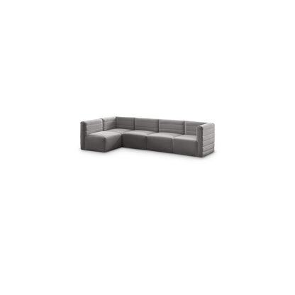 Quincy Grey Velvet Modular Sectional