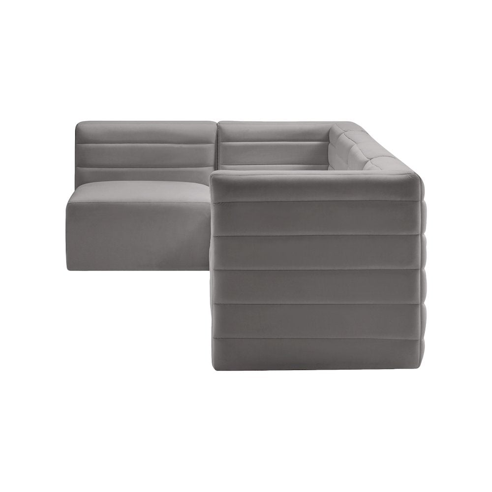 Quincy Grey Velvet Modular Sectional