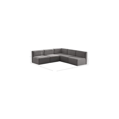 Quincy Grey Velvet Modular Sectional