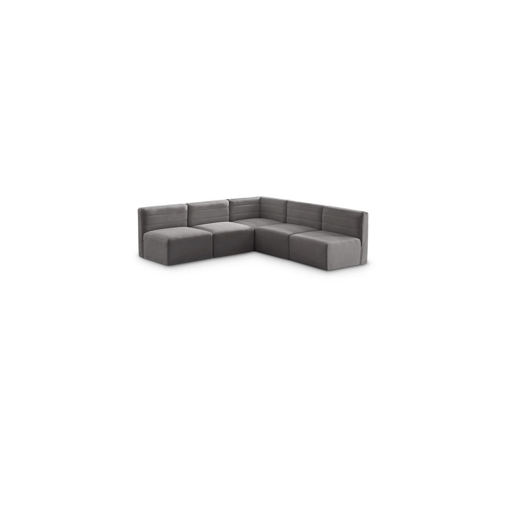 Quincy Grey Velvet Modular Sectional