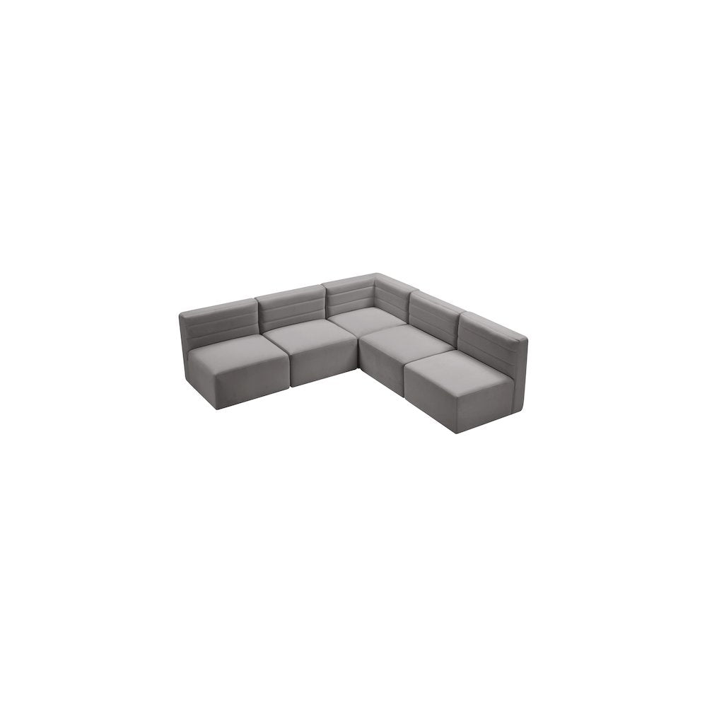 Quincy Grey Velvet Modular Sectional