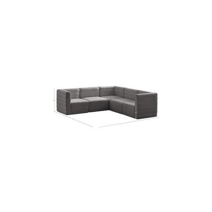 Quincy Grey Velvet Modular Sectional