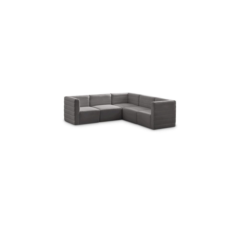 Quincy Grey Velvet Modular Sectional