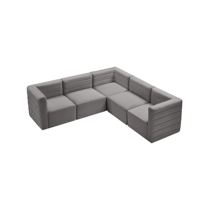 Quincy Grey Velvet Modular Sectional