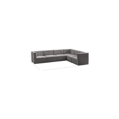 Quincy Grey Velvet Modular Sectional