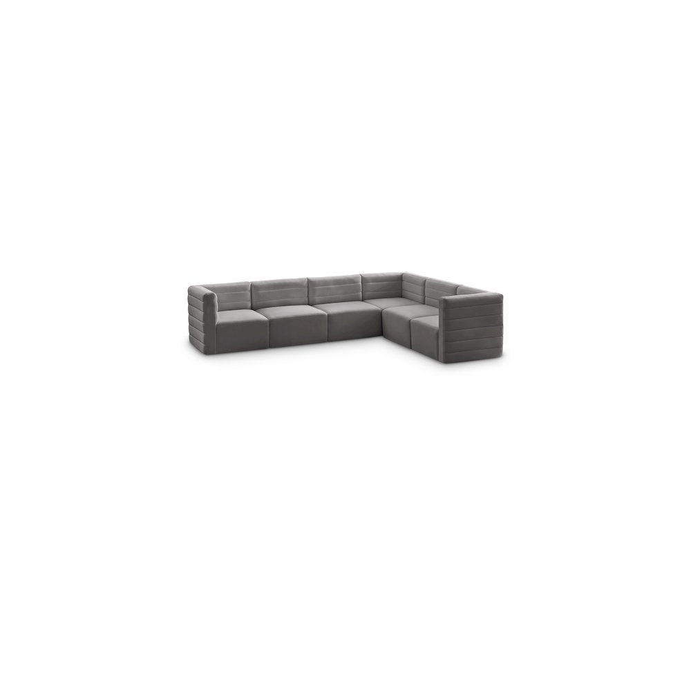 Quincy Grey Velvet Modular Sectional