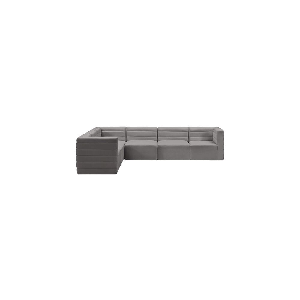 Quincy Grey Velvet Modular Sectional