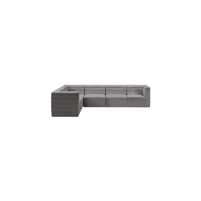 Quincy Grey Velvet Modular Sectional