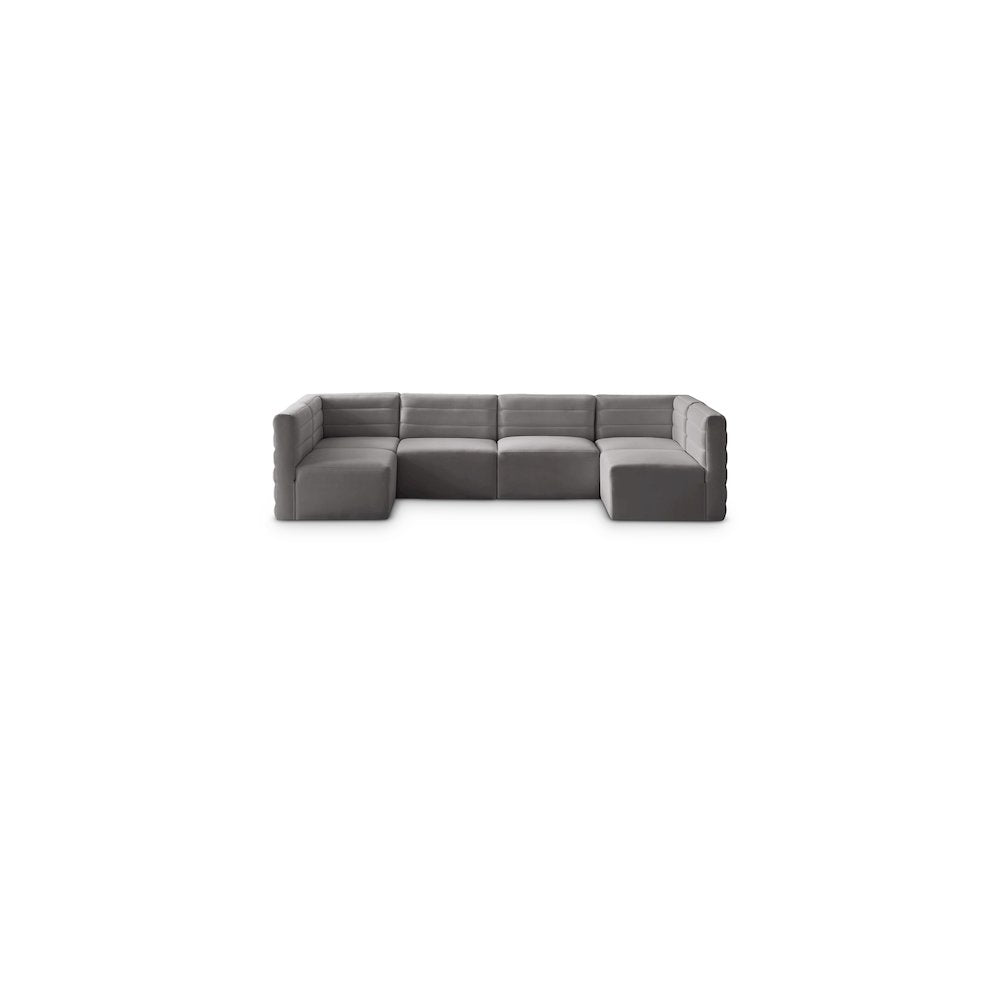Quincy Grey Velvet Modular Sectional