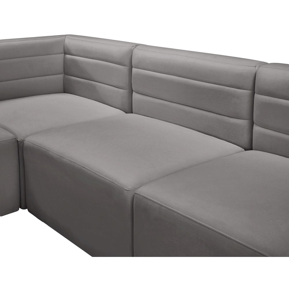 Quincy Grey Velvet Modular Sectional