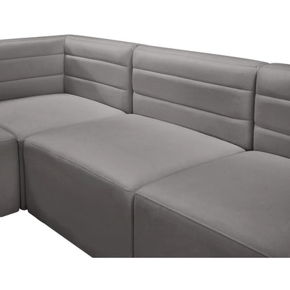 Quincy Grey Velvet Modular Sectional
