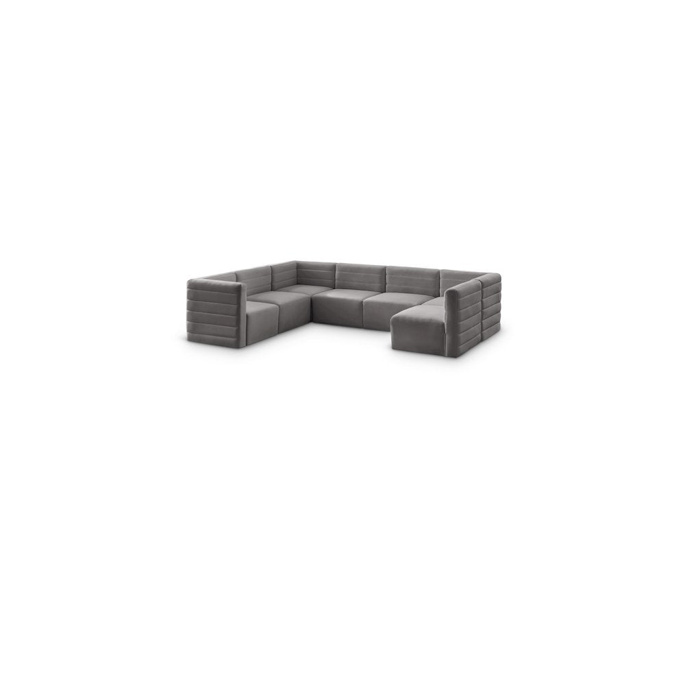 Quincy Grey Velvet Modular Sectional