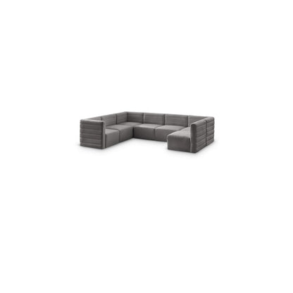 Quincy Grey Velvet Modular Sectional
