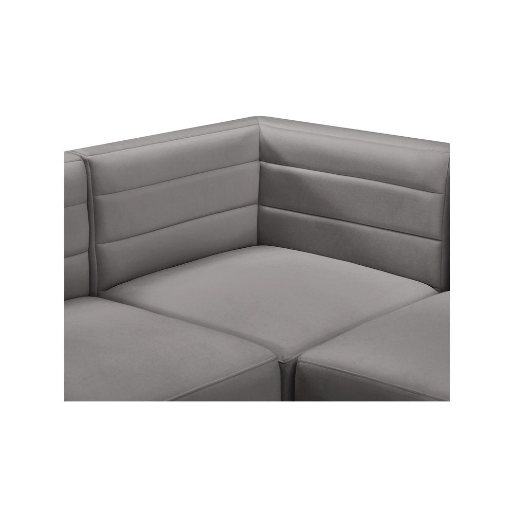 Quincy Grey Velvet Modular Sectional