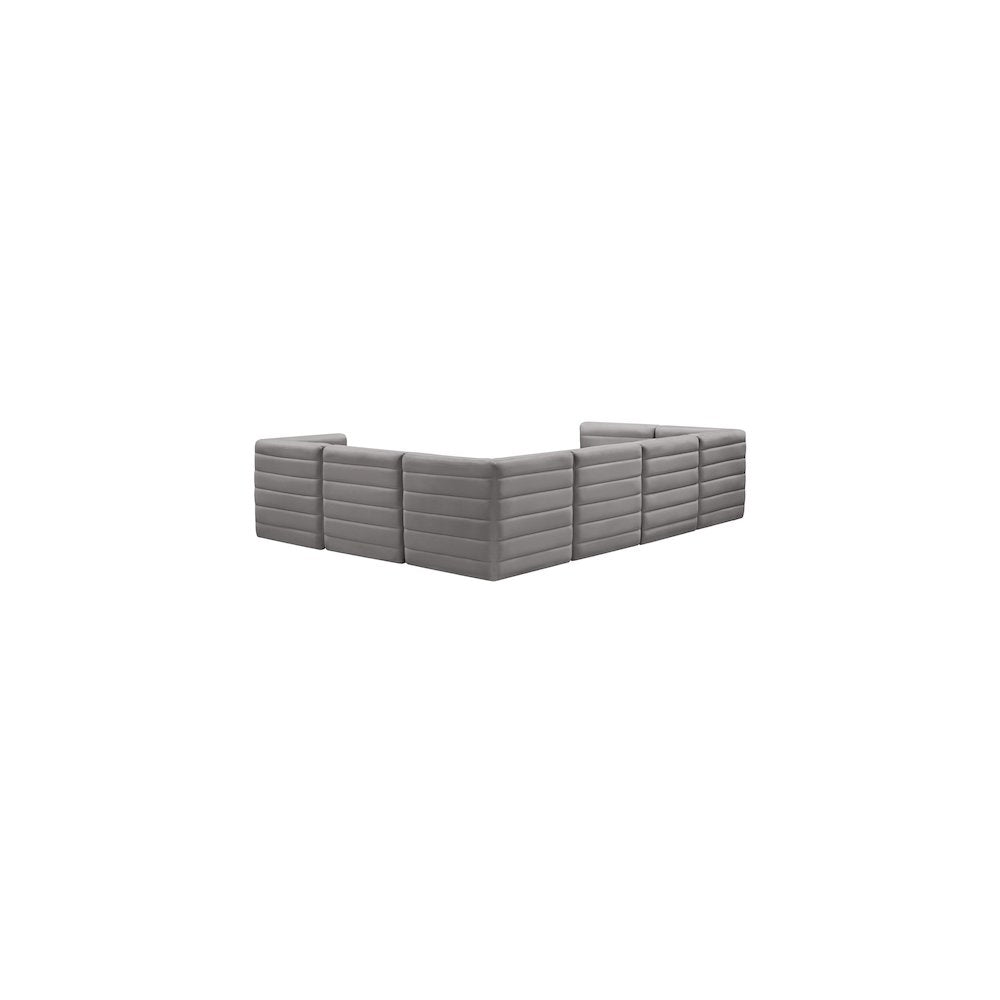 Quincy Grey Velvet Modular Sectional