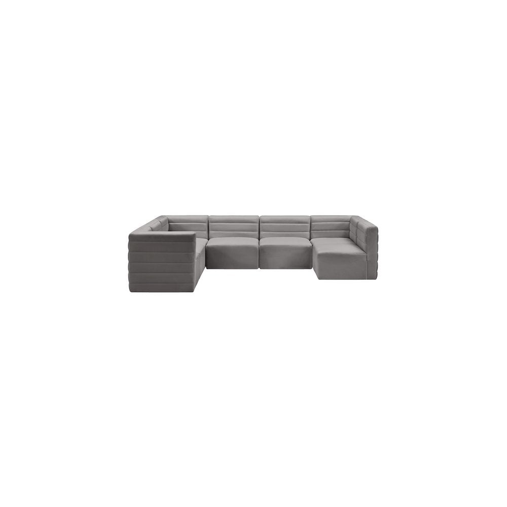 Quincy Grey Velvet Modular Sectional