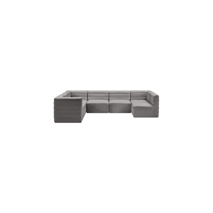 Quincy Grey Velvet Modular Sectional