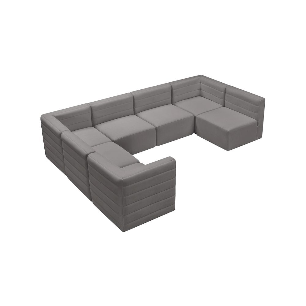 Quincy Grey Velvet Modular Sectional