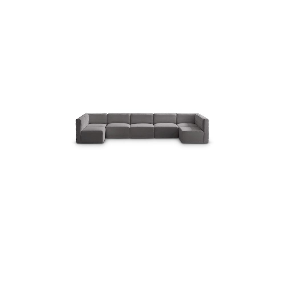 Quincy Grey Velvet Modular Sectional