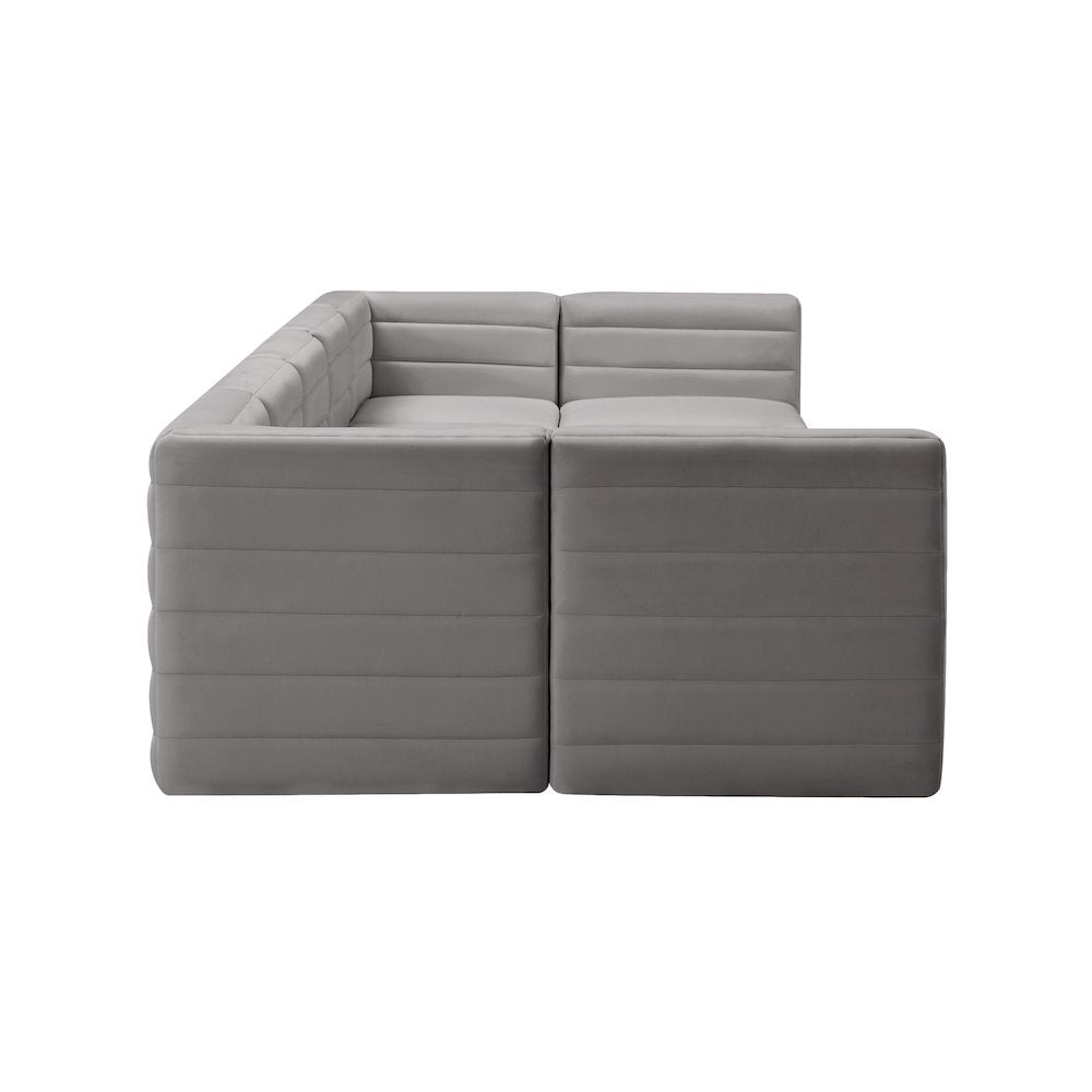 Quincy Grey Velvet Modular Sectional