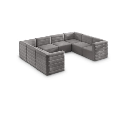 Quincy Grey Velvet Modular Sectional