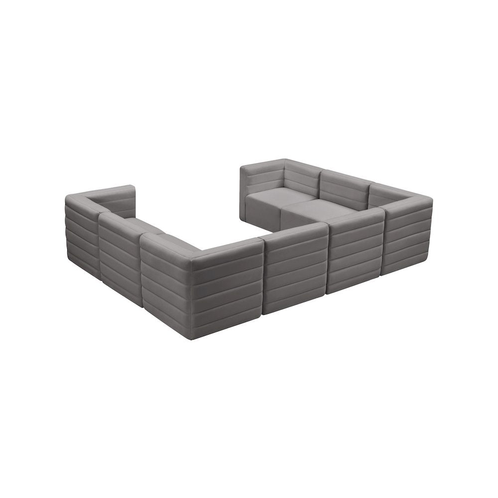 Quincy Grey Velvet Modular Sectional