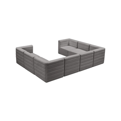 Quincy Grey Velvet Modular Sectional
