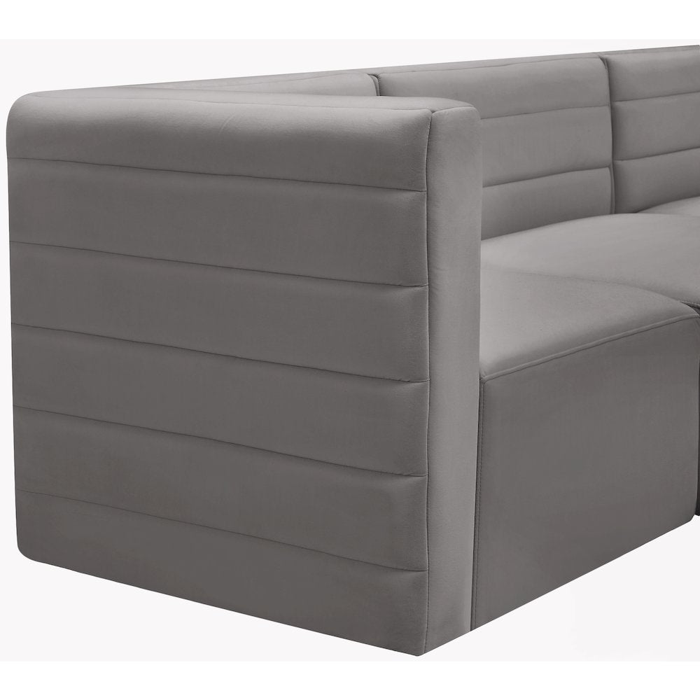 Quincy Grey Velvet Modular Sectional