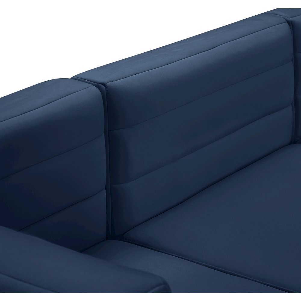 Quincy Navy Velvet Modular Armless Chair