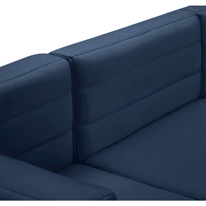 Quincy Navy Velvet Modular Armless Chair