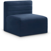 Quincy Navy Velvet Modular Armless Chair