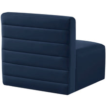 Quincy Navy Velvet Modular Armless Chair