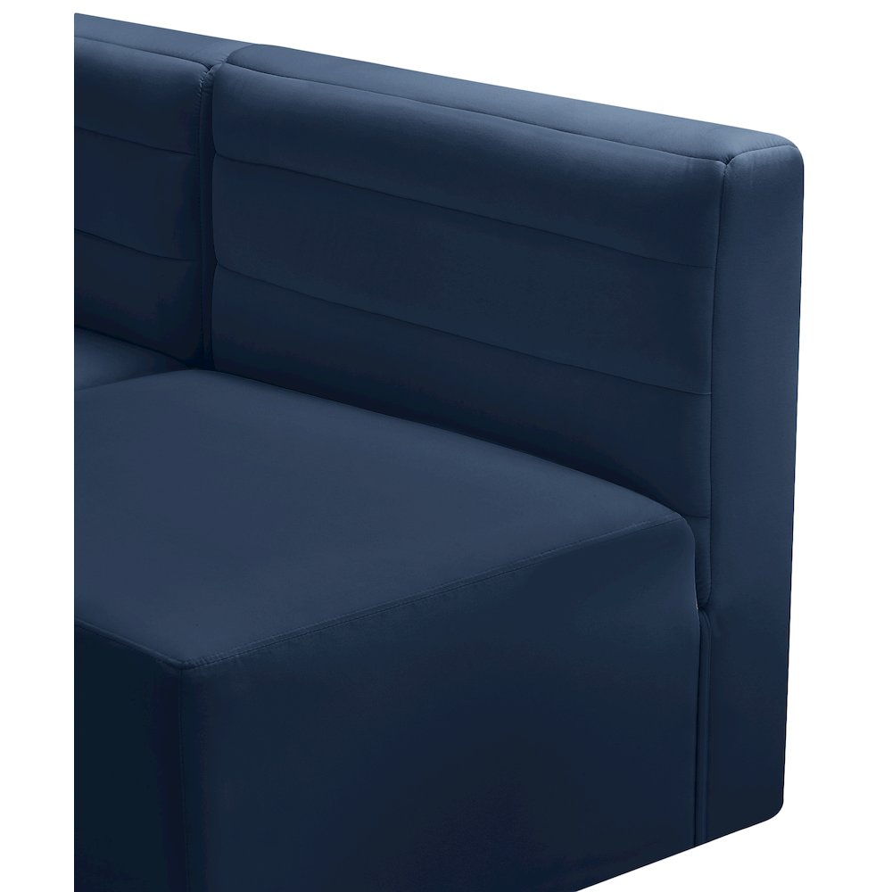 Quincy Navy Velvet Modular Armless Chair