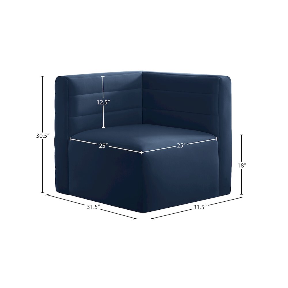 Quincy Navy Velvet Modular Corner Chair