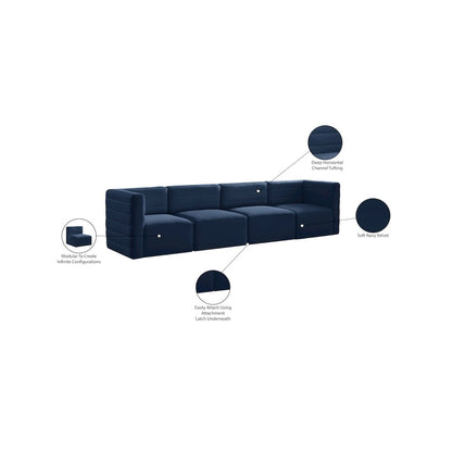 Quincy Navy Velvet Modular Sofa