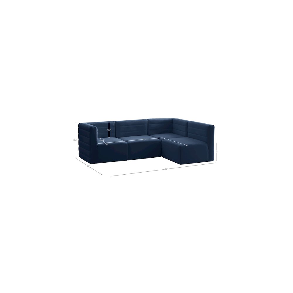 Quincy Navy Velvet Modular Sectional